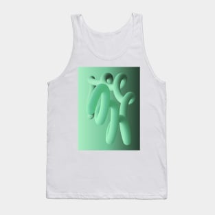 Fluid geometric green shape Tank Top